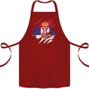 Torn Serbia Flag Serbia Day Football Cotton Apron 100% Organic Maroon