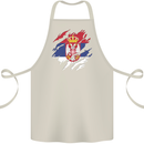 Torn Serbia Flag Serbia Day Football Cotton Apron 100% Organic Natural