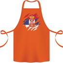 Torn Serbia Flag Serbia Day Football Cotton Apron 100% Organic Orange