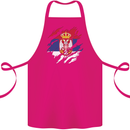 Torn Serbia Flag Serbia Day Football Cotton Apron 100% Organic Pink