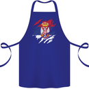 Torn Serbia Flag Serbia Day Football Cotton Apron 100% Organic Royal Blue