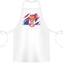 Torn Serbia Flag Serbia Day Football Cotton Apron 100% Organic White