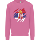 Torn Serbia Flag Serbia Day Football Mens Sweatshirt Jumper Azalea