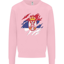 Torn Serbia Flag Serbia Day Football Mens Sweatshirt Jumper Light Pink