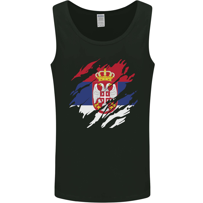 Torn Serbia Flag Serbia Day Football Mens Vest Tank Top Black