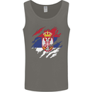 Torn Serbia Flag Serbia Day Football Mens Vest Tank Top Charcoal