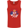 Torn Serbia Flag Serbia Day Football Mens Vest Tank Top Red