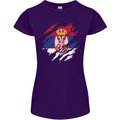 Torn Serbia Flag Serbia Day Football Womens Petite Cut T-Shirt Purple