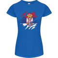 Torn Serbia Flag Serbia Day Football Womens Petite Cut T-Shirt Royal Blue