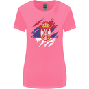 Torn Serbia Flag Serbia Day Football Womens Wider Cut T-Shirt Azalea