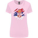 Torn Serbia Flag Serbia Day Football Womens Wider Cut T-Shirt Light Pink