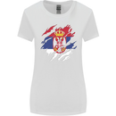 Torn Serbia Flag Serbia Day Football Womens Wider Cut T-Shirt White
