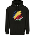 Torn Seychelles Flag Seychellois Day Football Childrens Kids Hoodie Black