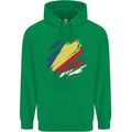 Torn Seychelles Flag Seychellois Day Football Childrens Kids Hoodie Irish Green