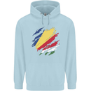 Torn Seychelles Flag Seychellois Day Football Childrens Kids Hoodie Light Blue