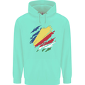 Torn Seychelles Flag Seychellois Day Football Childrens Kids Hoodie Peppermint