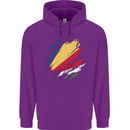 Torn Seychelles Flag Seychellois Day Football Childrens Kids Hoodie Purple