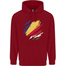 Torn Seychelles Flag Seychellois Day Football Childrens Kids Hoodie Red