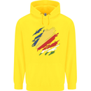 Torn Seychelles Flag Seychellois Day Football Childrens Kids Hoodie Yellow