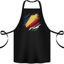 Torn Seychelles Flag Seychellois Day Football Cotton Apron 100% Organic Black