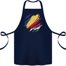 Torn Seychelles Flag Seychellois Day Football Cotton Apron 100% Organic Navy Blue