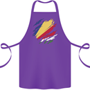 Torn Seychelles Flag Seychellois Day Football Cotton Apron 100% Organic Purple