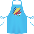 Torn Seychelles Flag Seychellois Day Football Cotton Apron 100% Organic Turquoise