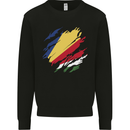 Torn Seychelles Flag Seychellois Day Football Kids Sweatshirt Jumper Black