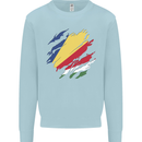 Torn Seychelles Flag Seychellois Day Football Kids Sweatshirt Jumper Light Blue