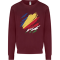Torn Seychelles Flag Seychellois Day Football Kids Sweatshirt Jumper Maroon