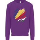 Torn Seychelles Flag Seychellois Day Football Kids Sweatshirt Jumper Purple