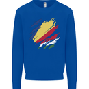 Torn Seychelles Flag Seychellois Day Football Kids Sweatshirt Jumper Royal Blue