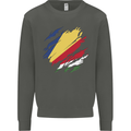 Torn Seychelles Flag Seychellois Day Football Kids Sweatshirt Jumper Storm Grey