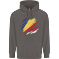 Torn Seychelles Flag Seychellois Day Football Mens 80% Cotton Hoodie Charcoal