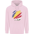 Torn Seychelles Flag Seychellois Day Football Mens 80% Cotton Hoodie Light Pink