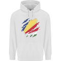 Torn Seychelles Flag Seychellois Day Football Mens 80% Cotton Hoodie White