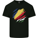 Torn Seychelles Flag Seychellois Day Football Mens Cotton T-Shirt Tee Top Black