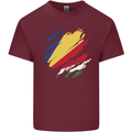Torn Seychelles Flag Seychellois Day Football Mens Cotton T-Shirt Tee Top Maroon