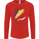 Torn Seychelles Flag Seychellois Day Football Mens Long Sleeve T-Shirt Red