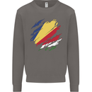Torn Seychelles Flag Seychellois Day Football Mens Sweatshirt Jumper Charcoal