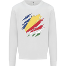 Torn Seychelles Flag Seychellois Day Football Mens Sweatshirt Jumper White