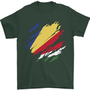 Torn Seychelles Flag Seychellois Day Football Mens T-Shirt 100% Cotton Forest Green