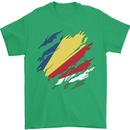 Torn Seychelles Flag Seychellois Day Football Mens T-Shirt 100% Cotton Irish Green