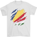 Torn Seychelles Flag Seychellois Day Football Mens T-Shirt 100% Cotton White