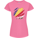 Torn Seychelles Flag Seychellois Day Football Womens Petite Cut T-Shirt Azalea