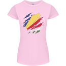 Torn Seychelles Flag Seychellois Day Football Womens Petite Cut T-Shirt Light Pink