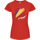 Torn Seychelles Flag Seychellois Day Football Womens Petite Cut T-Shirt Red