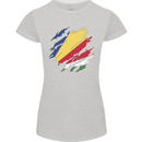 Torn Seychelles Flag Seychellois Day Football Womens Petite Cut T-Shirt Sports Grey