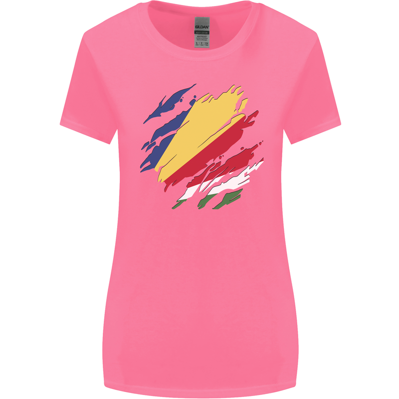 Torn Seychelles Flag Seychellois Day Football Womens Wider Cut T-Shirt Azalea