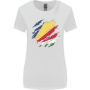 Torn Seychelles Flag Seychellois Day Football Womens Wider Cut T-Shirt White